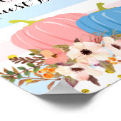 Pink & Blue Pumpkin Bitte Unterschreiben Sie unser Poster (Ecke)