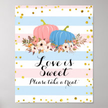 Pink & Blue Pumpkin Liebe ist Sweet Sign