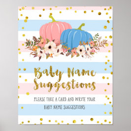 Pink & Blue Pumpkin Name Vorschläge Poster