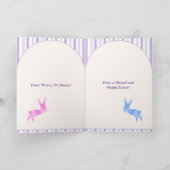 Pink Blue Purple Watercolor Bunny Custom Easter   Feiertagskarte (Innenseite)