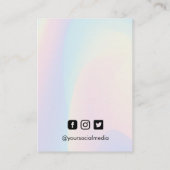 Pink Blue Rainbow Ering Display Card Visitenkarte (Rückseite)