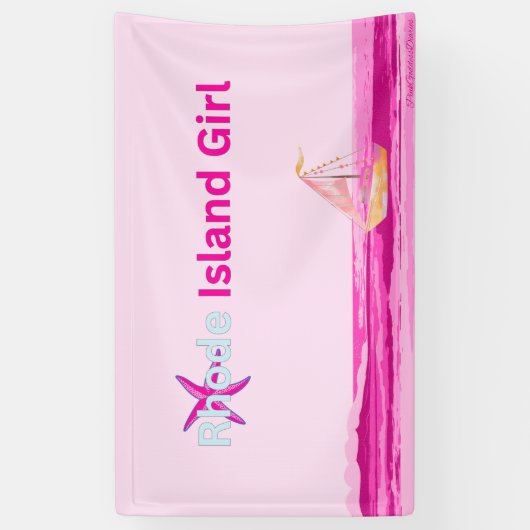 Pink Blue Rhode Island Banner (Vertikal)