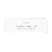 Pink Blue rocking horse Address Labels (Vorne)