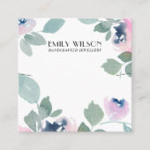 PINK BLUE ROSE FLORAL NECKLACE BRACELET DISPLAY QUADRATISCHE VISITENKARTE (Vorderseite)