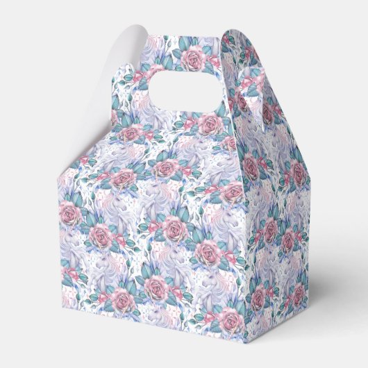 Pink & Blue Rose Muster Geschenkschachtel (Rückseite)