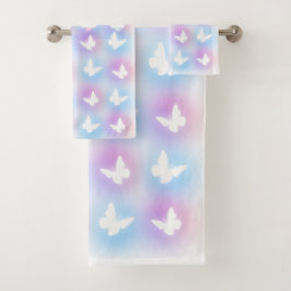 "Pink & Blue" Schmetterling-Badehandtuch-Set Badhandtuch Set