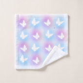 "Pink & Blue" Schmetterling-Badehandtuch-Set Badhandtuch Set (Waschlappen)