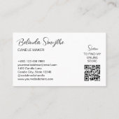 Pink & Blue Scribbled Candles Candle Maker QR Code Visitenkarte (Rückseite)
