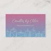 Pink & Blue Scribbled Candles Candle Maker QR Code Visitenkarte (Vorderseite)