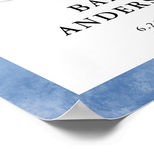 Pink & Blue Script Gender Reveal Willkommen Poster (Ecke)