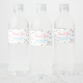 Pink Blue Silver Baby Dusche Wasser Flasche Etiket Wasserflaschenetikett (Flaschen)