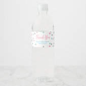 Pink Blue Silver Baby Dusche Wasser Flasche Etiket Wasserflaschenetikett (Vorderseite)