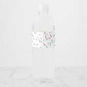 Pink Blue Silver Baby Dusche Wasser Flasche Etiket Wasserflaschenetikett (Rückseite)