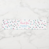 Pink Blue Silver Baby Dusche Wasser Flasche Etiket Wasserflaschenetikett (Einzelnes Label)