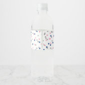 Pink Blue Silver Baby Dusche Wasser Flasche Etiket Wasserflaschenetikett (Rückseite)