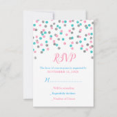 Pink Blue Silver Confetti Baby Dusche RSVP Karten (Vorderseite)