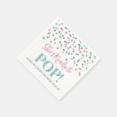 Pink Blue Silver Dots Sie ist bereit zum Pop Serviette (Ecke)