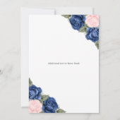 Pink Blue Silver Floral Foto Memberservice Einladung (Rückseite)