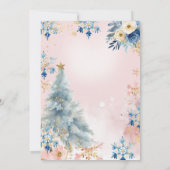Pink Blue Snowflake Weihnachten Blumengeschlecht E Einladung (Rückseite)
