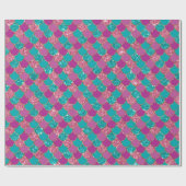 Pink Blue Sparkle Glitzer Mermaid Scales Dragon Geschenkpapier (Flach)
