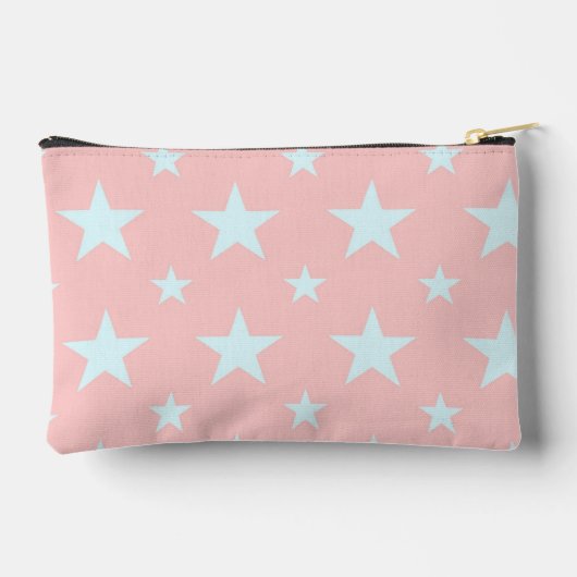 Pink Blue Stars Pattern Constellation Pencil Case Zubehörtasche (Rückseite)