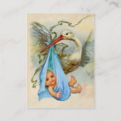 PINK BLUE STORK BABY SHOWER VISITENKARTE (Rückseite)