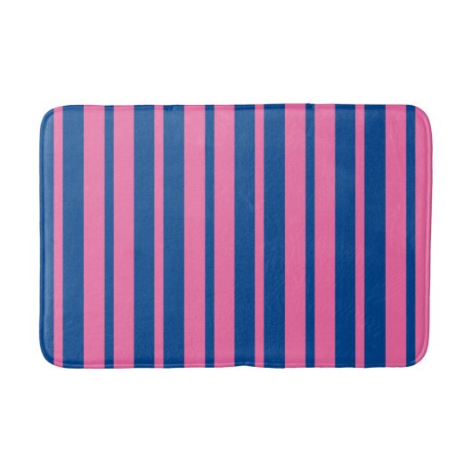 Pink Blue Stylish Stripes Pattern Design  Badematte (Vorderseite)