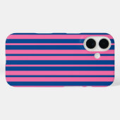 Pink Blue Stylish Stripes Pattern Design  Case-Mate iPhone Hülle (Rückseite (Horizontal))