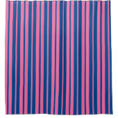 Pink Blue Stylish Stripes Pattern Design  Duschvorhang (Vorderseite)