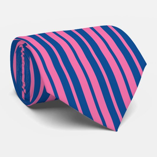 Pink Blue Stylish Stripes Pattern Design  Krawatte (Gerollt)