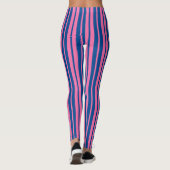 Pink Blue Stylish Stripes Pattern Design Leggings (Rückseite)