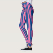 Pink Blue Stylish Stripes Pattern Design Leggings (Links)