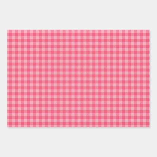 Pink & Blue Tartar plaid Sommer Set von 3 Geschenkpapier Set (Vorderseite 2)