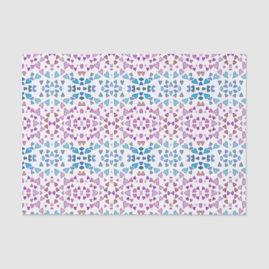 Pink Blue Tiny Hearts Seidenpapier (Vorderseite)