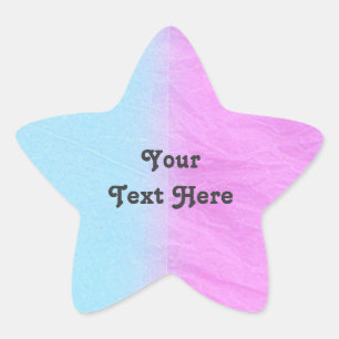 Pink & Blue Tissue Paper Star-Aufkleber   Anpassen Stern-Aufkleber