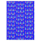 Pink & Blue Trees Blauer Frohe Weihnachtslieder Tischdecke (Vorderseite)