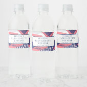 Pink Blue Tropical Bachelorette Wochenende Abenteu Wasserflaschenetikett (Flaschen)