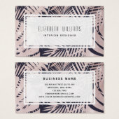 Pink Blue Tropical Interior Designer Business Card (Vorne & Hinten)