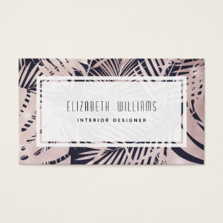 Pink Blue Tropical Interior Designer Business Card