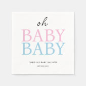 Pink & Blue Twin Baby Dusche Serviette (Vorderseite)