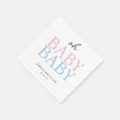 Pink & Blue Twin Baby Dusche Serviette (Ecke)