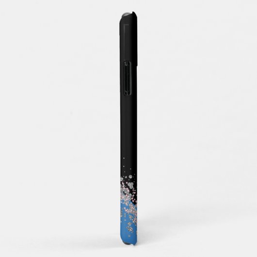 Pink Blue und Silver Glitterfly Monogramm Case-Mate iPhone Hülle (Hinten/Rechts)