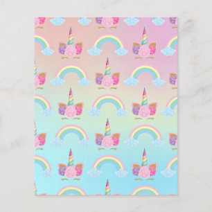 Pink Blue Unicorod Wolken Muster Scrapbook Papier