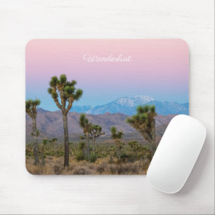 Pink Blue Wanderlust Joshua Tree Wüste Sonnenaufga Mousepad