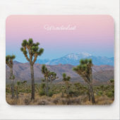 Pink Blue Wanderlust Joshua Tree Wüste Sonnenaufga Mousepad (Vorne)