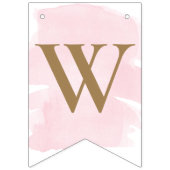 Pink Blue Watercolor Begrüßung Babybällchen Wimpelkette (Dritte Fahne)