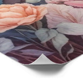 Pink Blue Watercolor Fantasy Landschaft Poster (Ecke)