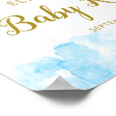 Pink Blue Watercolor Glitzer Gender Reveal Willkom Poster (Ecke)