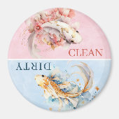 Pink Blue Watercolor Gold Koi Fischgeschirrspüler Magnet (Vorne)