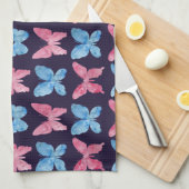 Pink Blue Watercolor Malmuster Geschirrtuch (Viertel Falte)